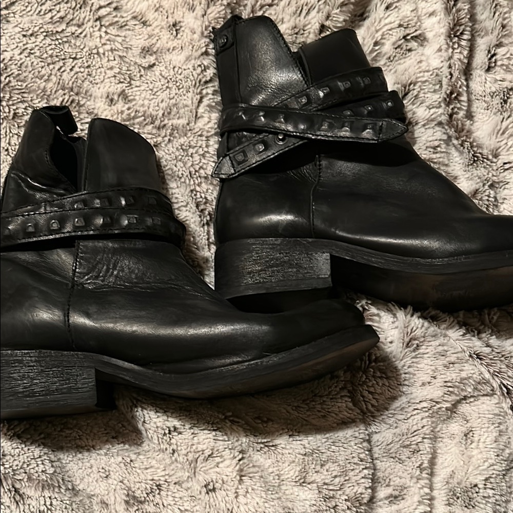 Diesel Black Ankle Boots with Edgy Studded Design